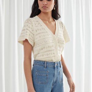 & Other Stories Crochet Short Sleeve Cardigan